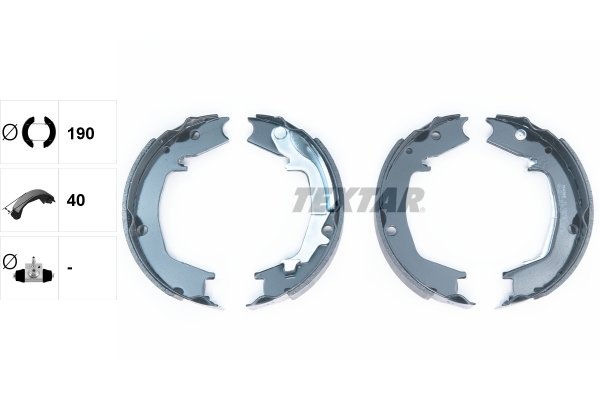 Set saboti frana, frana de mana 91066400 TEXTAR - Frana tambur