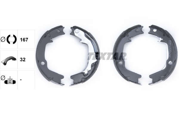 Set saboti frana, frana de mana 91075400 TEXTAR - Frana de mana Set saboti frana, frana de mana 91075400 TEXTAR - Frana de mana