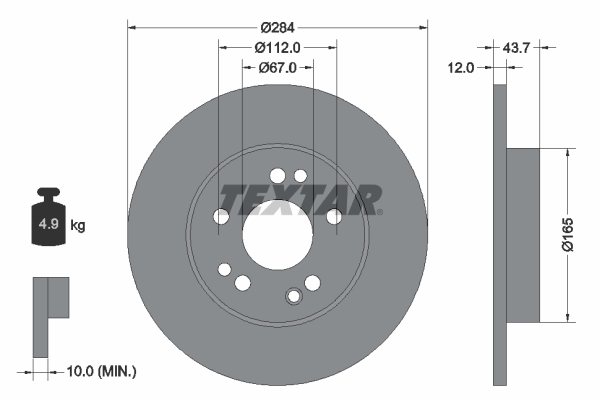 Disc frana 92031803 TEXTAR - Frana disc Disc frana 92031803 TEXTAR - Frana disc