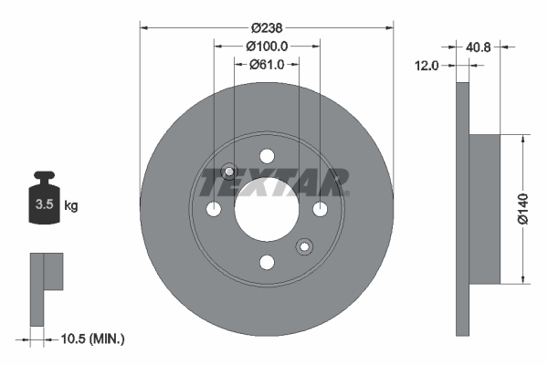 Disc frana 92036103 TEXTAR - Frana disc