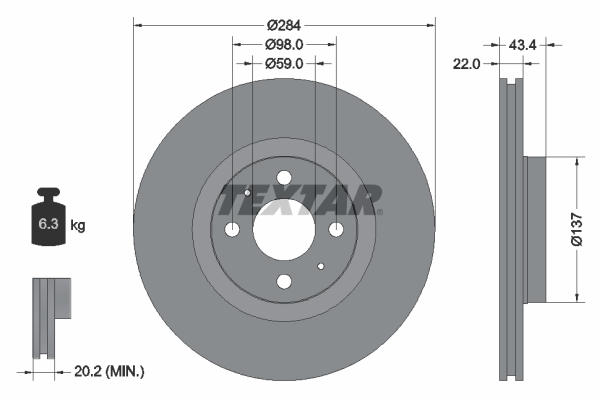 Disc frana 92053503 TEXTAR - Disc frana