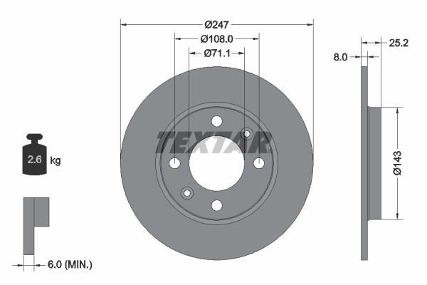 Disc frana 92055003 TEXTAR - Frana disc Disc frana 92055003 TEXTAR - Frana disc