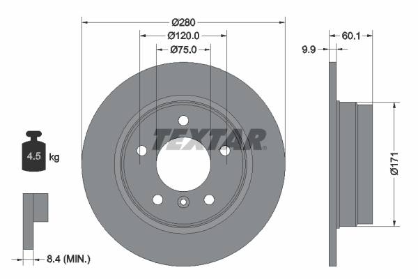 Disc frana 92055703 TEXTAR - Frana disc Disc frana 92055703 TEXTAR - Frana disc