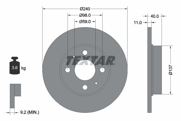 Disc frana 92061103 TEXTAR - Disc frana Disc frana 92061103 TEXTAR - Disc frana