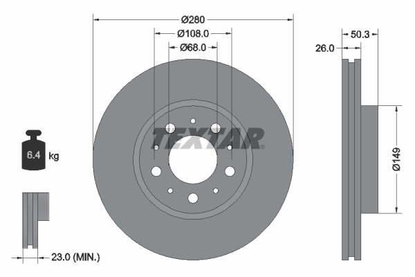Disc frana 92066703 TEXTAR - Frana disc Disc frana 92066703 TEXTAR - Frana disc