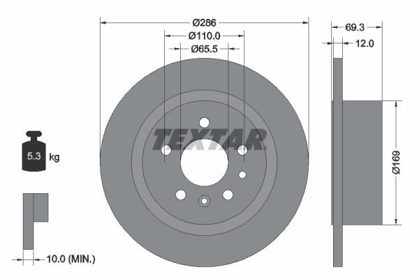 Disc frana 92067003 TEXTAR - Disc frana Disc frana 92067003 TEXTAR - Disc frana