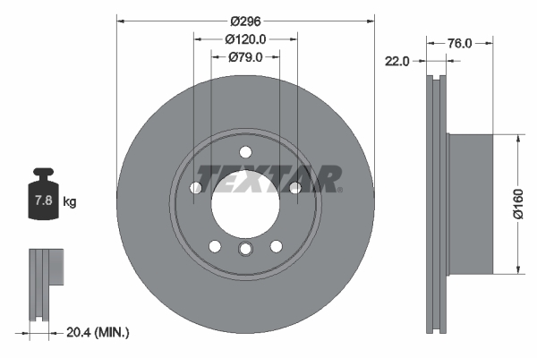 Disc frana 92075005 TEXTAR - Frana disc