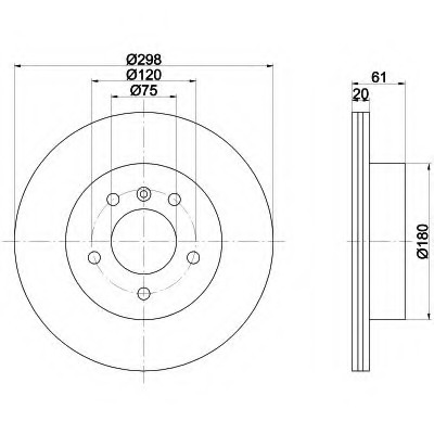 Disc frana 92075105 TEXTAR - Frana disc
