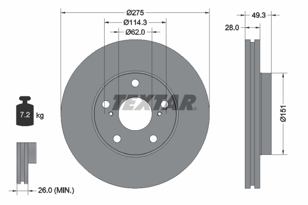Disc frana 92077703 TEXTAR - Disc frana