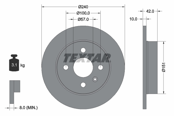 Disc frana 92092003 TEXTAR - Frana disc Disc frana 92092003 TEXTAR - Frana disc