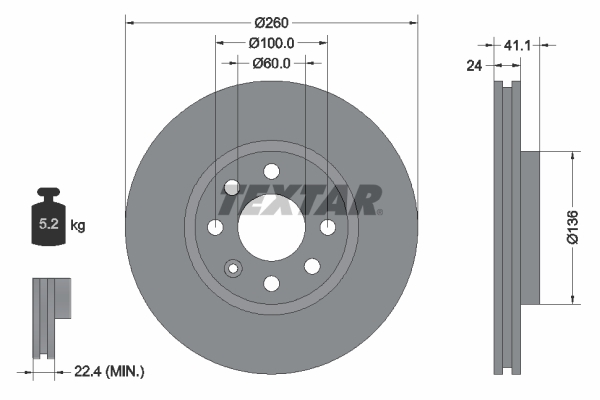 Disc frana 92111103 TEXTAR - Frana disc