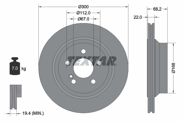 Disc frana 92115505 TEXTAR - Frana disc Disc frana 92115505 TEXTAR - Frana disc