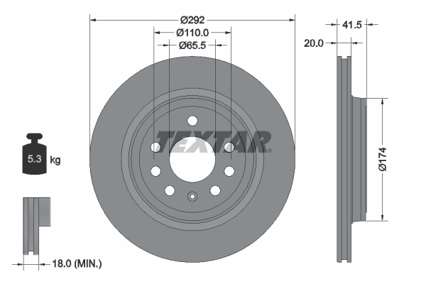Disc frana 92118403 TEXTAR - Frana disc Disc frana 92118403 TEXTAR - Frana disc