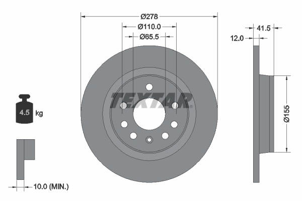 Disc frana 92118503 TEXTAR - Frana disc Disc frana 92118503 TEXTAR - Frana disc