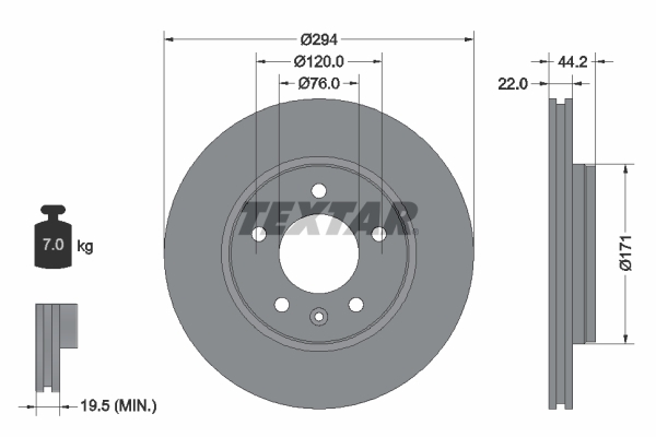 Disc frana 92121403 TEXTAR - Frana disc Disc frana 92121403 TEXTAR - Frana disc
