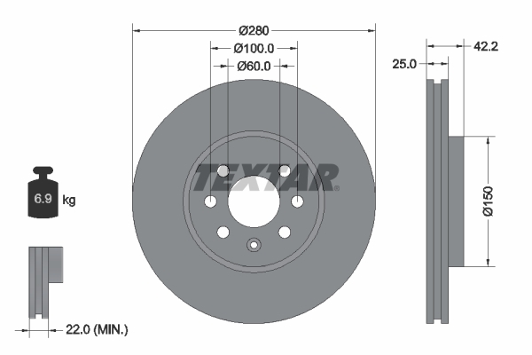Disc frana 92124603 TEXTAR - Frana disc
