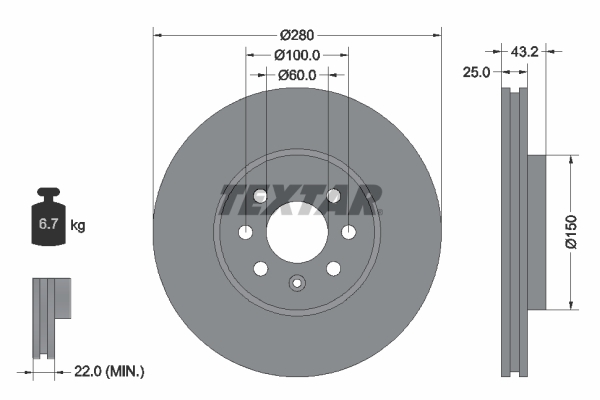 Disc frana 92129303 TEXTAR - Frana disc Disc frana 92129303 TEXTAR - Frana disc