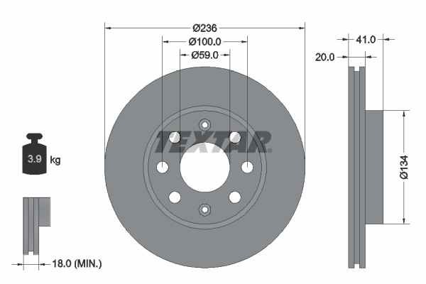 Disc frana 92133403 TEXTAR - Frana disc