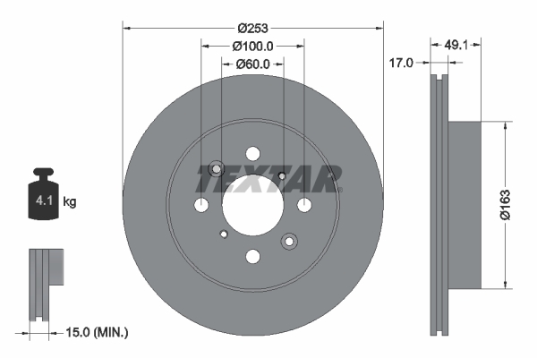 Disc frana 92135303 TEXTAR - Frana disc