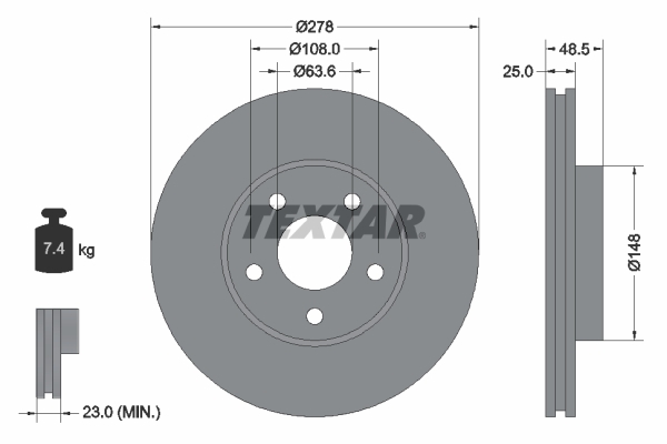 Disc frana 92141203 TEXTAR - Frana disc Disc frana 92141203 TEXTAR - Frana disc