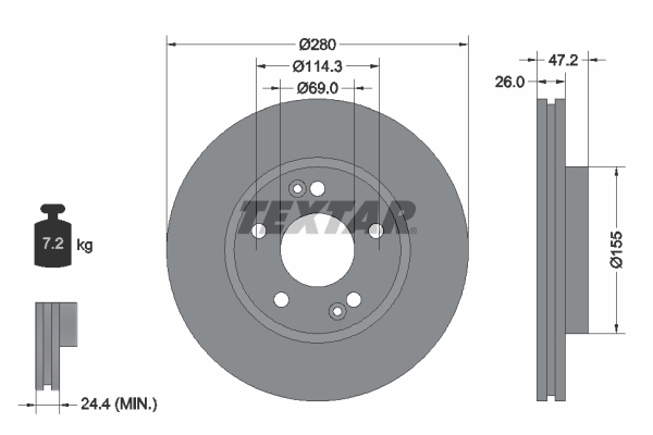 Disc frana 92161603 TEXTAR - Disc frana
