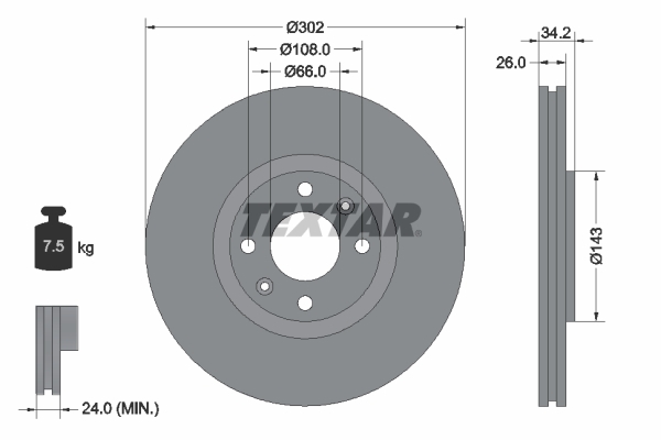 Disc frana 92168503 TEXTAR - Frana disc Disc frana 92168503 TEXTAR - Frana disc