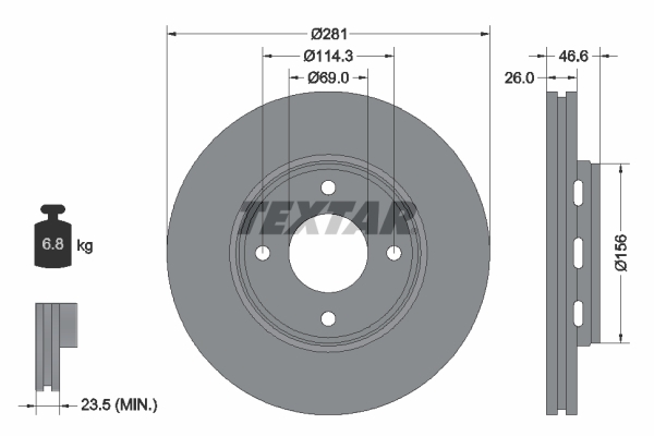 Disc frana 92204400 TEXTAR - Disc frana