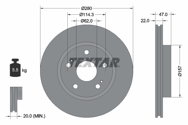 Disc frana 92222100 TEXTAR - Frana disc