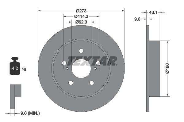 Disc frana 92222300 TEXTAR - Frana disc
