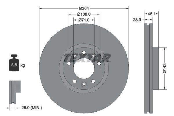 Disc frana 92232303 TEXTAR - Disc frana Disc frana 92232303 TEXTAR - Disc frana