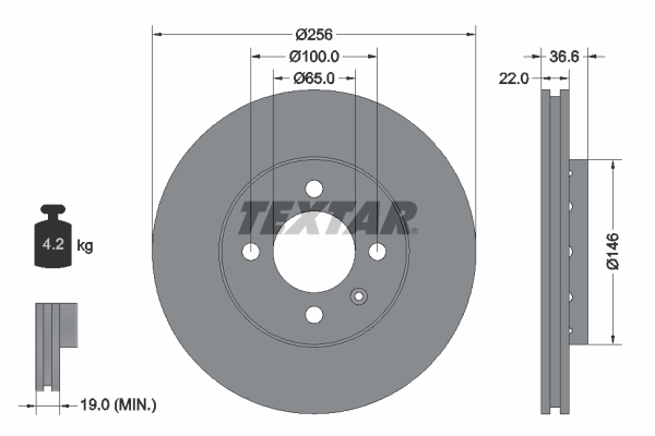 Disc frana 92239403 TEXTAR - Frana disc