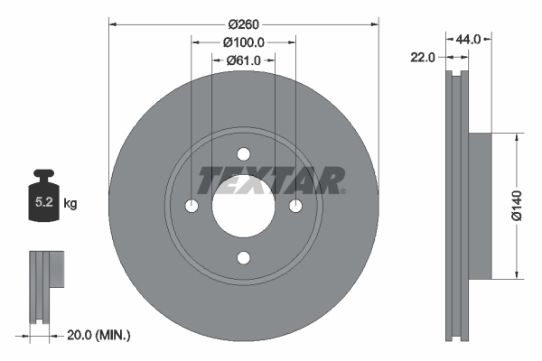 Disc frana 92239903 TEXTAR - Frana disc Disc frana 92239903 TEXTAR - Frana disc