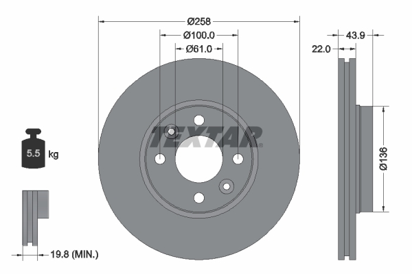 Disc frana 92241503 TEXTAR - Disc frana