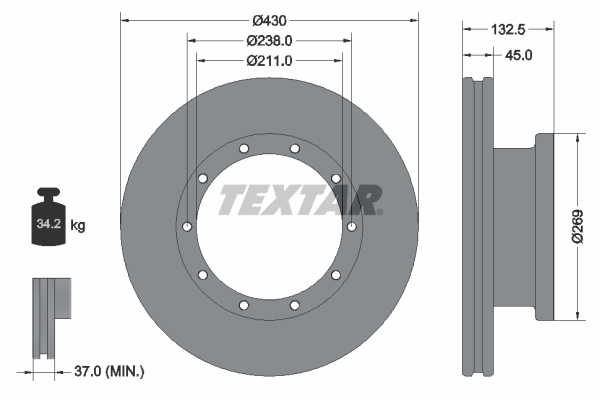 Disc frana 93087900 TEXTAR - Disc frana Disc frana 93087900 TEXTAR - Disc frana