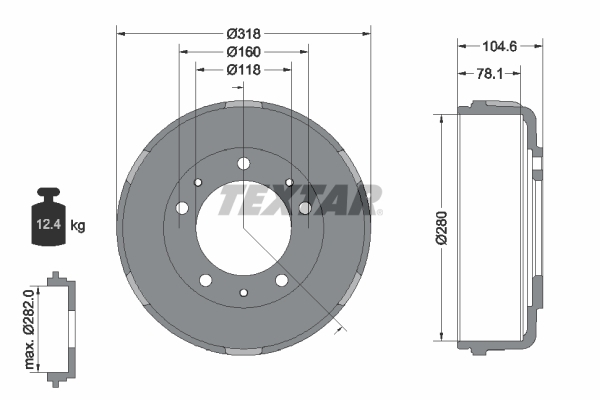 Tambur frana 94024600 TEXTAR - Tambur frana Tambur frana 94024600 TEXTAR - Tambur frana