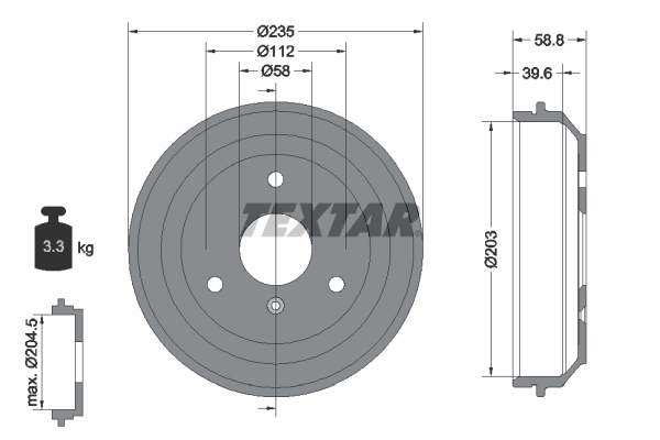 Tambur frana 94035600 TEXTAR - Tambur frana Tambur frana 94035600 TEXTAR - Tambur frana