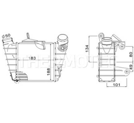 Intercooler, compresor DAW006TT THERMOTEC - Turbocompressor Intercooler, compresor DAW006TT THERMOTEC - Turbocompressor