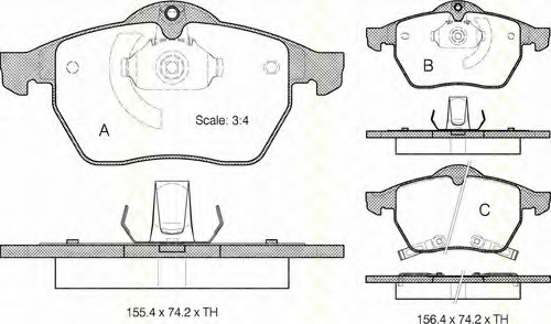 set placute frana,frana disc 8110 24011 TRISCAN - Frana disc