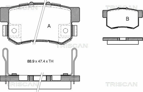 set placute frana,frana disc 8110 40058 TRISCAN - Frana disc