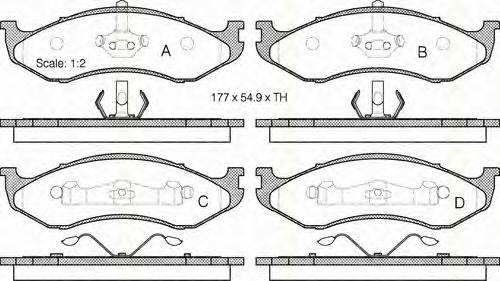 set placute frana,frana disc 8110 80525 TRISCAN - Frana disc