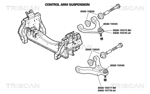 Brat, suspensie roata 8500 15578 TRISCAN - Directie / bucsi, rulmenti Brat, suspensie roata 8500 15578 TRISCAN - Directie / bucsi, rulmenti