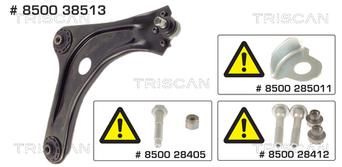 Brat, suspensie roata 8500 38513 TRISCAN - Directie / bucsi, rulmenti Brat, suspensie roata 8500 38513 TRISCAN - Directie / bucsi, rulmenti