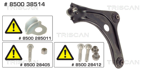 Brat, suspensie roata 8500 38514 TRISCAN - Directie / bucsi, rulmenti Brat, suspensie roata 8500 38514 TRISCAN - Directie / bucsi, rulmenti