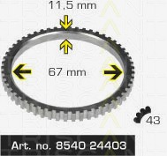 Inel senzor, ABS 8540 24403 TRISCAN - Control al dinamicii de rulare Inel senzor, ABS 8540 24403 TRISCAN - Control al dinamicii de rulare
