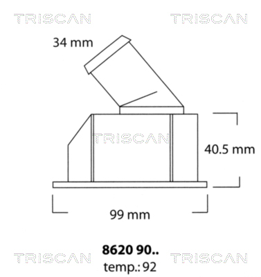 termostat,lichid racire 8620 9092 TRISCAN - Termostat