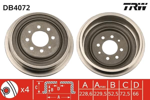 Tambur frana DB4072 TRW - Frana tambur