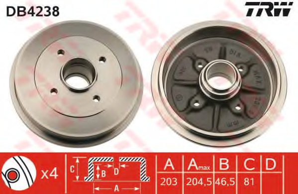 Tambur frana DB4238 TRW - Tambur frana Tambur frana DB4238 TRW - Tambur frana