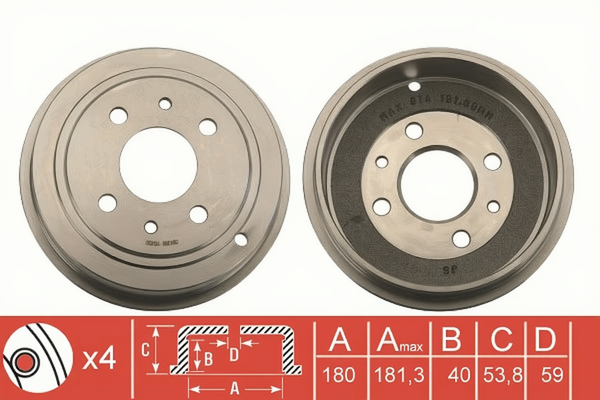 Tambur frana DB4398 TRW - Frana tambur