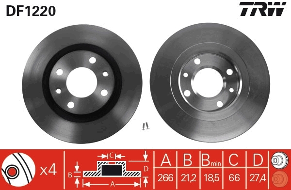 Disc frana DF1220 TRW - Frana disc Disc frana DF1220 TRW - Frana disc