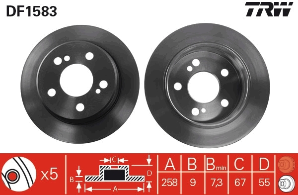 Disc frana DF1583 TRW - Disc frana Disc frana DF1583 TRW - Disc frana